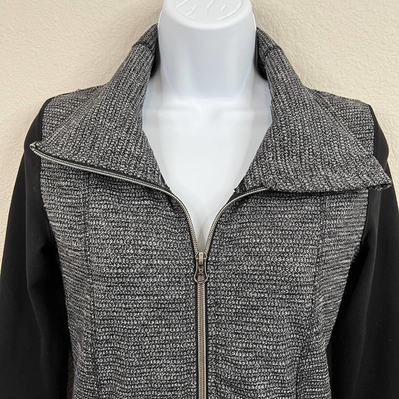 Lululemon Daily Yoga Jacket Women's 2 Coco Pique Black Full Double Zip Stretch - Picture 3 of 7
